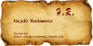 Hajdú Radamesz névjegykártya